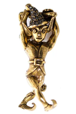 Pauline Rader vintage Elf Brooch signed