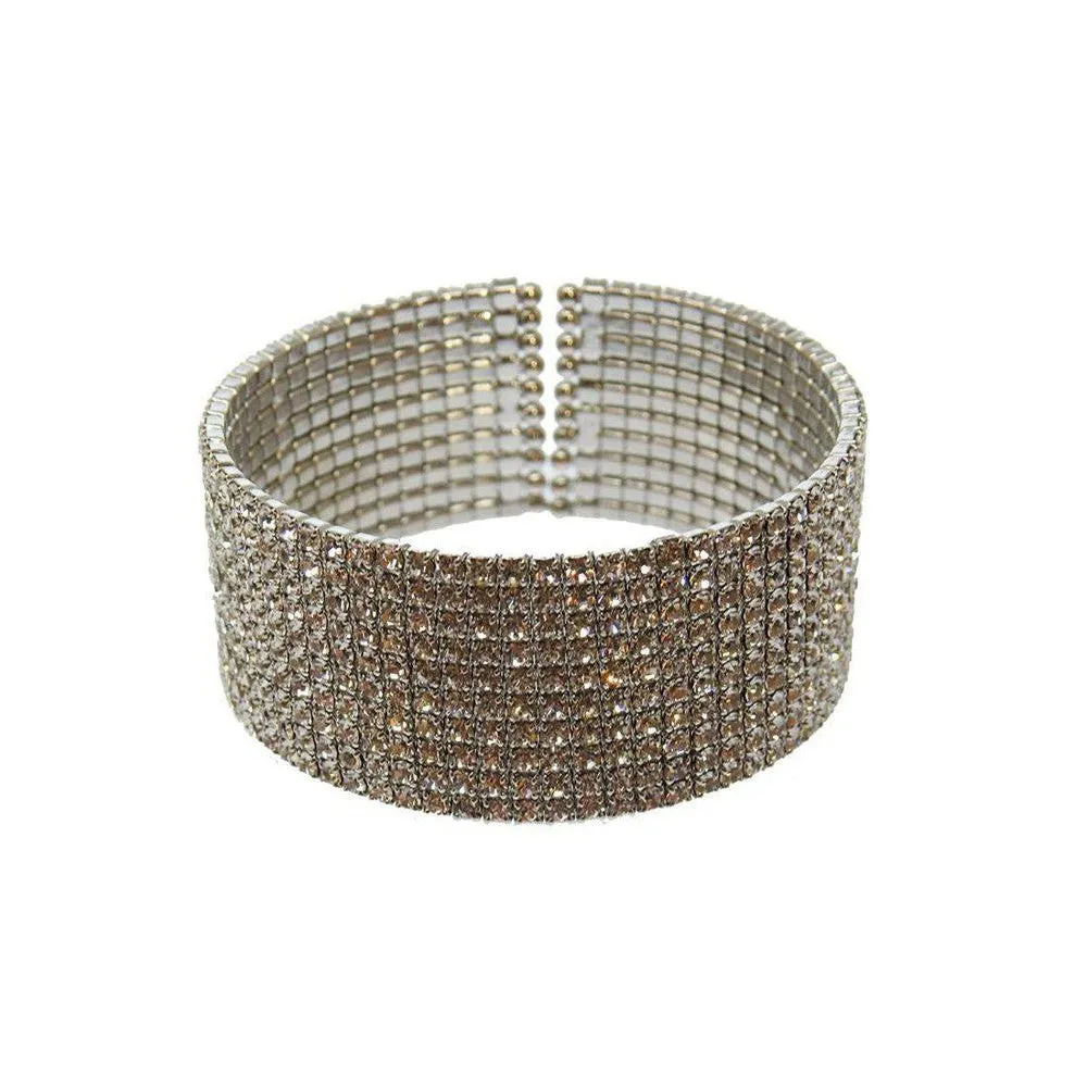 Pave Silver Crystal Cuff