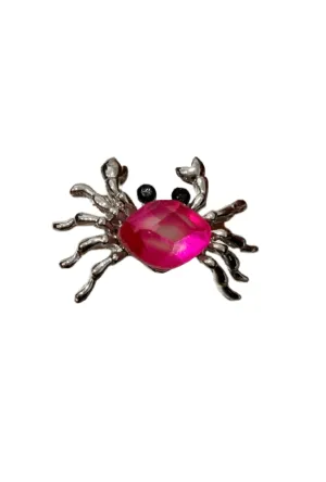 Pink Crab Brooch