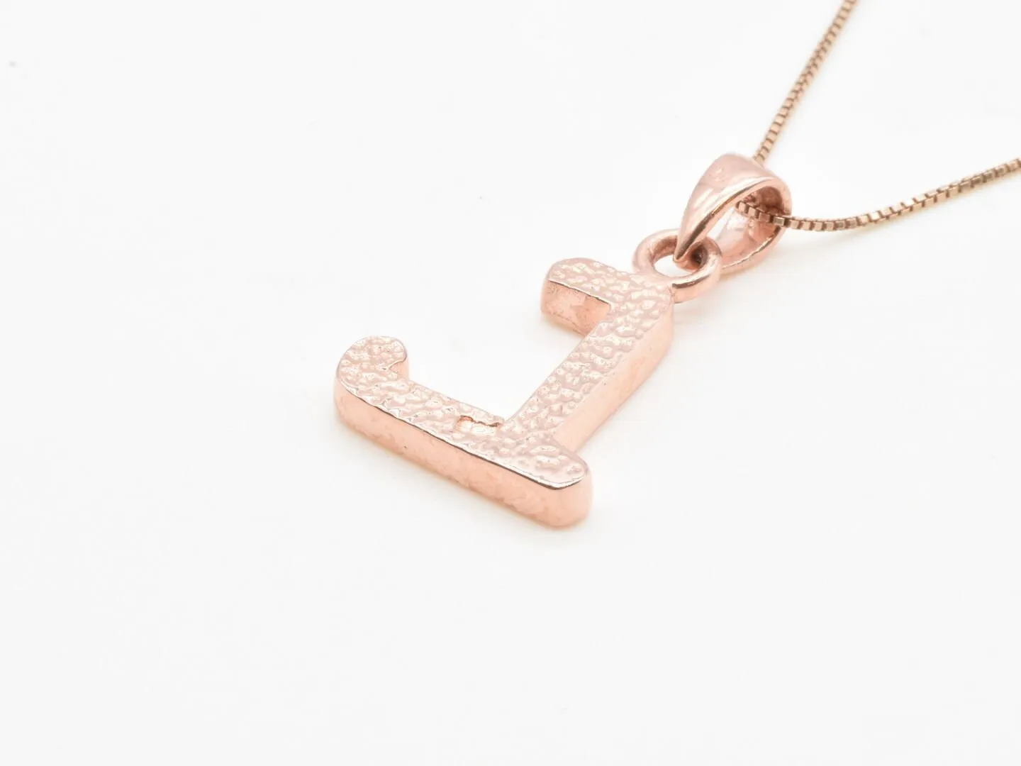 Rose Gold Letter L Pendant - Alphabet Letter Necklace-  Initial L Necklace