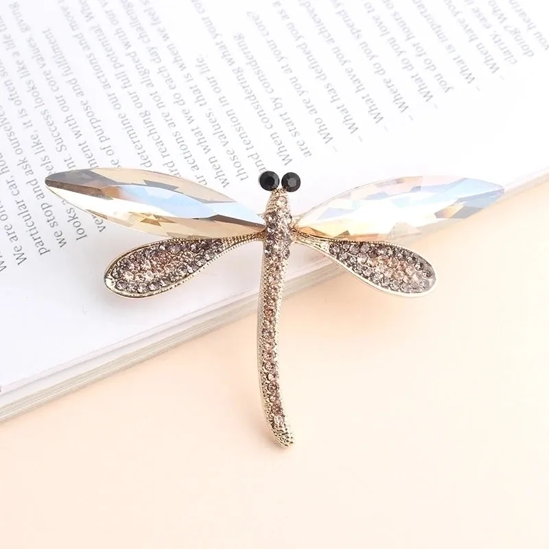 Shiny Dragonfly Alloy Inlay Zircon Women's Brooches