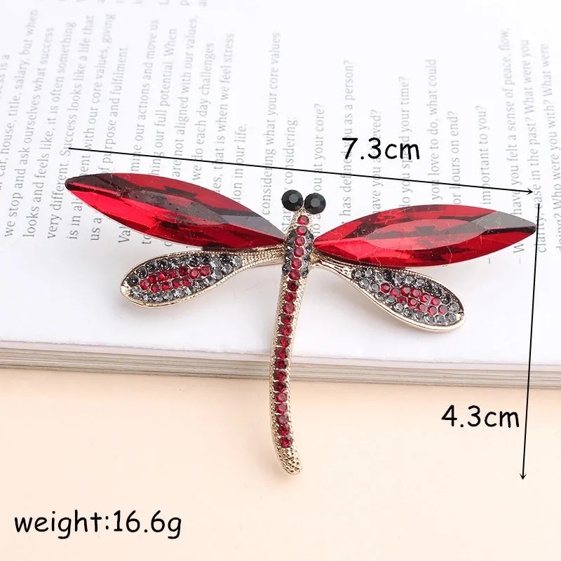 Shiny Dragonfly Alloy Inlay Zircon Women's Brooches