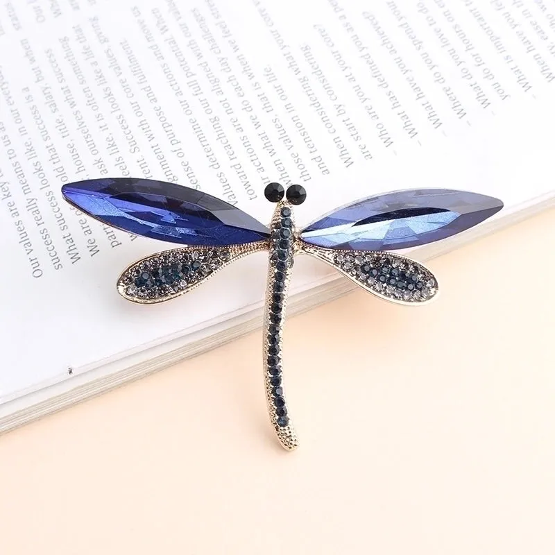 Shiny Dragonfly Alloy Inlay Zircon Women's Brooches