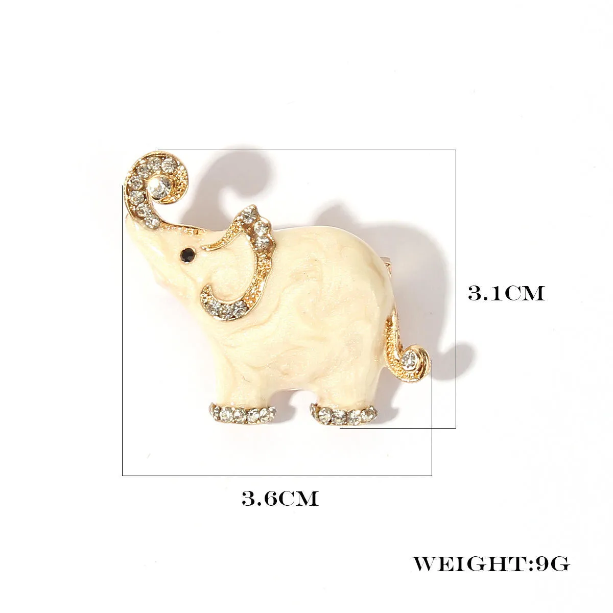 SISSLIA High Quality Reasonable Price Elephant Brooches Fashion Cute Shiny Zircon Inserted Small Brooch For Women