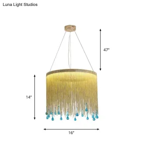 Stylish Fringe Skirt Pendant Lamp: Modern Aluminum LED Hanging Light Fixture