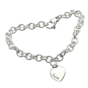 Tiny Heart Tag Personalised Silver Charm Bracelet