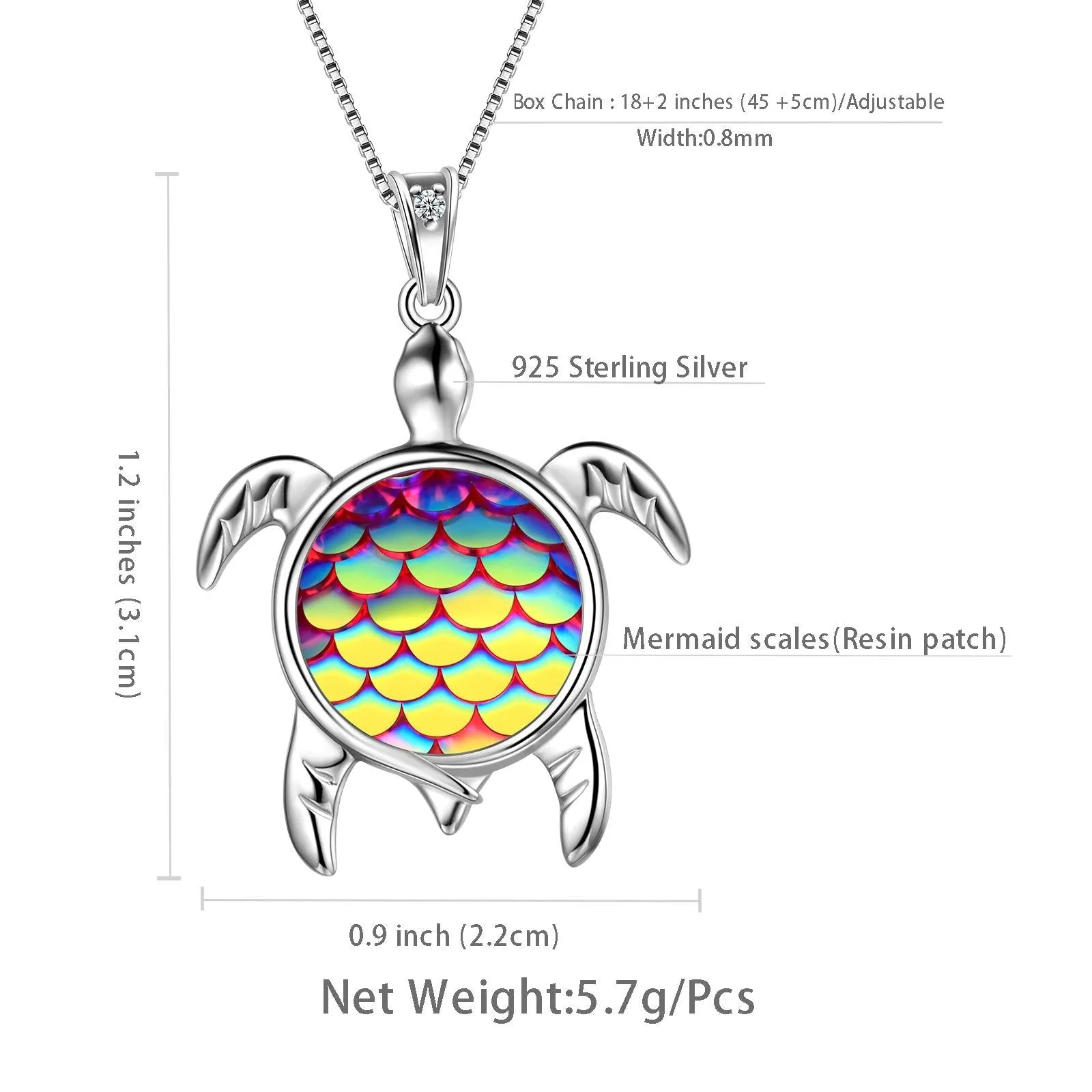 Tokyo Mart Turtle Pendant Charm Necklace Gradient Purple Women Girls Jewelry Birthday Gift