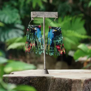 Toucan Bead Fringe Earrings