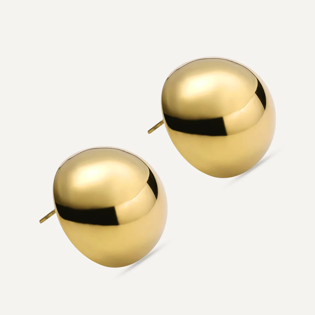 Vibes | Bold Domed Post Earrings | 18K Gold-Plated