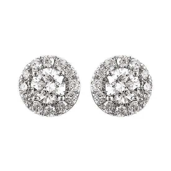 White Gold Lab-Grown Diamond Stud Earrings 1CTW