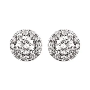 White Gold Lab-Grown Diamond Stud Earrings 1CTW