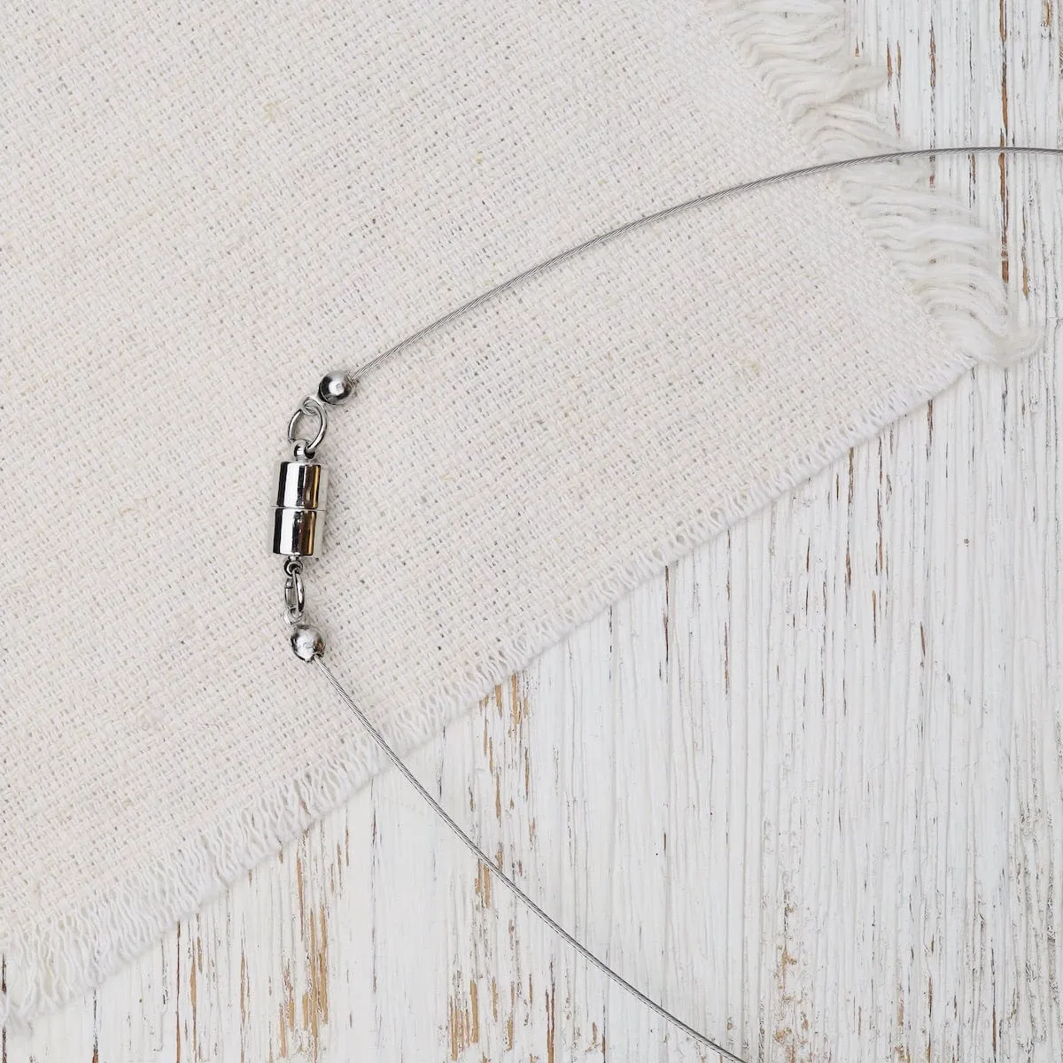 White Oval Pendant Necklace